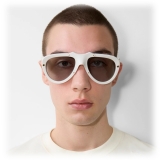 Burberry - Shield Mask Sunglasses - White - Burberry Eyewear