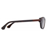 Burberry - Occhiali da Sole Ovali con Aste Tubolari - Avana Scuro - Burberry Eyewear