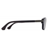 Burberry - Tubular Oval Sunglasses - Transparent Black - Burberry Eyewear