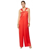Ottod'Ame - Viscose Long Suit with Cross Detail - Red - Dresses - Luxury Exclusive Collection
