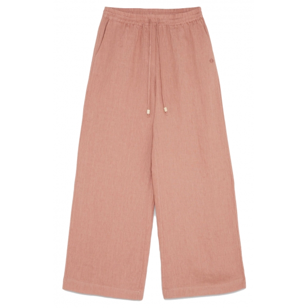 Ottod'Ame - Linen Wide Leg Trousers - Pink - Trousers - Luxury Exclusive Collection