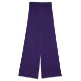 Ottod'Ame - Wide Leg Trousers in Shaved Knit Yarn - Purple - Trousers - Luxury Exclusive Collection