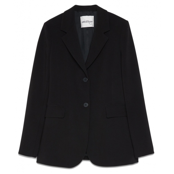 Ottod'Ame - Single Breasted Combed Wool Jacket - Black - Jacket - Luxury Exclusive Collection