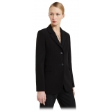 Ottod'Ame - Single Breasted Combed Wool Jacket - Black - Jacket - Luxury Exclusive Collection