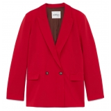 Ottod'Ame - Double Breasted Combed Wool Jacket - Red - Jacket - Luxury Exclusive Collection