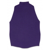Ottod'Ame - Sleeveless Cape Sweater - Purple - Sweater - Luxury Exclusive Collection