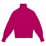 Ottod'Ame - High Neck Sweater in Elasticised Yarn - Fuxia - Sweater - Luxury Exclusive Collection