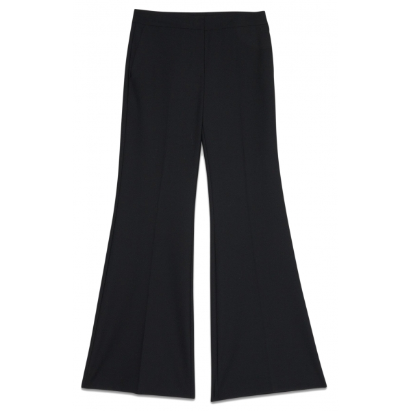 Ottod'Ame - Palazzo Trousers in Combed Fabric - Black - Trousers - Luxury Exclusive Collection
