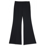 Ottod'Ame - Palazzo Trousers in Combed Fabric - Black - Trousers - Luxury Exclusive Collection