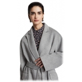 Ottod'Ame - Double-Breasted Coat with Belt - Grey - Jacket - Luxury Exclusive Collection