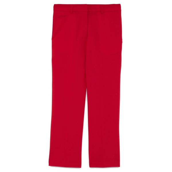 Ottod'Ame - Straight Leg Trousers in Combed Fabric - Red - Trousers - Luxury Exclusive Collection