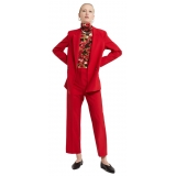 Ottod'Ame - Pantalone Gamba Dritta in Tessuto Pettinato - Rosso - Pantalone - Luxury Exclusive Collection