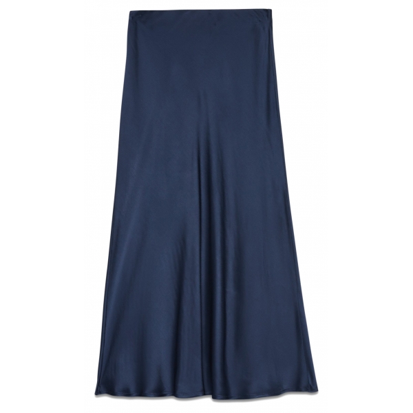 Ottod'Ame - Viscose Midi Skirt with Elastic Waistband - Blue - Skirt - Luxury Exclusive Collection
