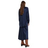 Ottod'Ame - Viscose Midi Skirt with Elastic Waistband - Blue - Skirt - Luxury Exclusive Collection