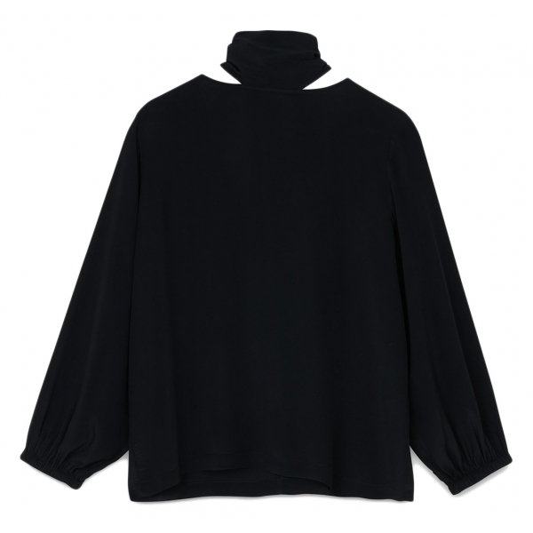 Ottod'Ame - Blouse with Neck Sash Detail - Black - Shirt - Luxury Exclusive Collection