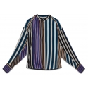 Ottod'Ame - Camicia con Collo Coreano in Fantasia a Righe - Multicolor - Camicia - Luxury Exclusive Collection