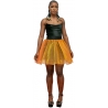 Miriam Tirinzoni - Black Dress with Orange Organza Skirt - Dresses - Luxury Exclusive Collection