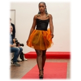 Miriam Tirinzoni - Black Dress with Orange Organza Skirt - Dresses - Luxury Exclusive Collection