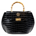 Miriam Tirinzoni - Calf Leather Bag with Crocodile Print - Bags - Luxury Exclusive Collection