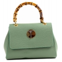 Miriam Tirinzoni - Borsa in Pelle di Vitello con Manico in Bambù - Verde Chiaro - Borsa - Luxury Exclusive Collection