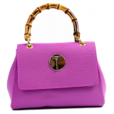 Miriam Tirinzoni - Calf Leather Bag with Bamboo Handle - Pink - Bags - Luxury Exclusive Collection