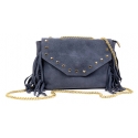 Miriam Tirinzoni - Suede Leather Bag - Light Grey - Bags - Luxury Exclusive Collection