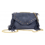 Miriam Tirinzoni - Suede Leather Bag - Light Grey - Bags - Luxury Exclusive Collection