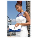 Miriam Tirinzoni - Blue and White Calf Leather Bag - Bags - Luxury Exclusive Collection