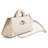 Miriam Tirinzoni - Borsa Rigida in Pelle di Vitello - Crema - Borsa - Luxury Exclusive Collection