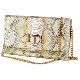 Miriam Tirinzoni - Yellow Python Print Calf Leather Bag - Bags - Luxury Exclusive Collection