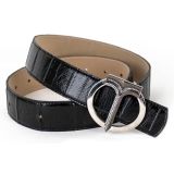 Miriam Tirinzoni - Black Eel Leather Belt - Belt - Luxury Exclusive Collection