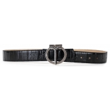 Miriam Tirinzoni - Black Eel Leather Belt - Belt - Luxury Exclusive Collection