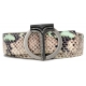 Miriam Tirinzoni - Grey and Green Calf Leather Belt with Python Print - Belt - Luxury Exclusive Collection