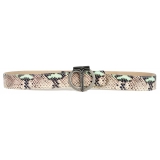 Miriam Tirinzoni - Grey and Green Calf Leather Belt with Python Print - Belt - Luxury Exclusive Collection