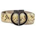 Miriam Tirinzoni - Yellow Calf Leather Belt with Python Print - Belt - Luxury Exclusive Collection