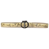 Miriam Tirinzoni - Yellow Calf Leather Belt with Python Print - Belt - Luxury Exclusive Collection