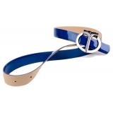 Miriam Tirinzoni - Blue Calf Leather Belt - Belt - Luxury Exclusive Collection