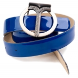 Miriam Tirinzoni - Blue Calf Leather Belt - Belt - Luxury Exclusive Collection