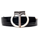 Miriam Tirinzoni - Black Calf Leather Belt - Belt - Luxury Exclusive Collection