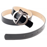 Miriam Tirinzoni - Black Calf Leather Belt - Belt - Luxury Exclusive Collection