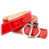 Miriam Tirinzoni - Red Anguilla Leather Belt - Belt - Luxury Exclusive Collection