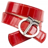 Miriam Tirinzoni - Cintura in Pelle di Anguilla Rosso - Cintura - Luxury Exclusive Collection