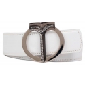 Miriam Tirinzoni - Calf Leather White Belt - Belt - Luxury Exclusive Collection