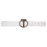 Miriam Tirinzoni - Calf Leather White Belt - Belt - Luxury Exclusive Collection