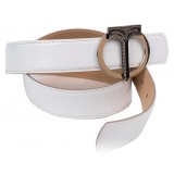 Miriam Tirinzoni - Calf Leather White Belt - Belt - Luxury Exclusive Collection