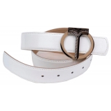 Miriam Tirinzoni - Calf Leather White Belt - Belt - Luxury Exclusive Collection