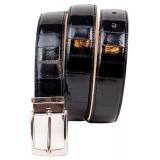 Miriam Tirinzoni - Black Eel Leather Belt - Belt - Luxury Exclusive Collection