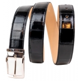 Miriam Tirinzoni - Black Eel Leather Belt - Belt - Luxury Exclusive Collection