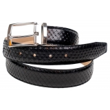 Miriam Tirinzoni - Black Python Leather Belt - Belt - Luxury Exclusive Collection