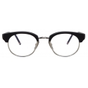 Thom Browne - Occhiali da Vista Ovali in Acetato e Titanio - Nero Opaco Argento - Thom Browne Eyewear